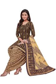 Ebony Clay Top With French Beige Bottom And Dupatta. Safe To Skin Cotton  Dress., Salwar, सलवार कमीज़