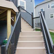 Powder Coated Aluminum Railing Systems 36 X 6 Assembled Aluminum Stair Panel Black Stair Paneling Aluminum Railing Stairs