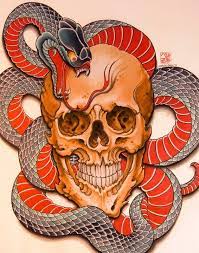I Like The Snake In This Piece Japanese Snake Tattoo Japanese Tattoo Art Skull Tattoos
