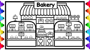 This coloring sheet of a baker holding a cake is a tasty looking worksheet, ideal for for young kids. Learn How To Draw A Bakery Step By Step For Kids Bakery Coloring Page For Kids Youtube