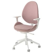 Hattefjall Office Chair With Armrests Gunnared Light Brown Pink White Ikea Ikea Desk Chair Office Chair Swivel Chair