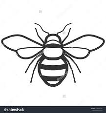Black And White Insect With Stinger Honey Bee Black And White Icon Pest Control Clipart Isolated On White Backgroundwhite Icon Black Honey Bee Stencil Bee Drawing Honey Bee Drawing