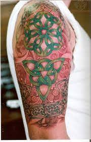 Celtic Half Sleeve Tattoo Mixed Knots W Knotwork In Background Celtic Sleeve Tattoos Irish Sleeve Tattoo Half Sleeve Tattoos Celtic