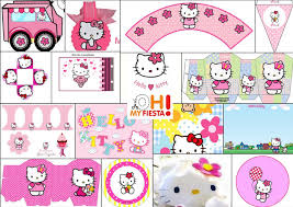 Hello kitty happy birthday cake topper printable. Hello Kitty Party Free Printable Labels Or Cupcake Toppers Oh My Fiesta In English