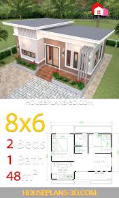 We have some best of photos for your ideas, we hope you can inspired with these very cool pictures. House Plans 8x6 With 2 Bedrooms Slope Roof House Plans 3d One Bedroom House Plans One Bedroom House Small House Design Plans