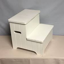 White Wooden Step Stool With Storage Compartment Child S Step Up Stool Foot Stool Farmhouse Kitchen Stool By S Step Stool Wooden Step Stool Wood Step Stool