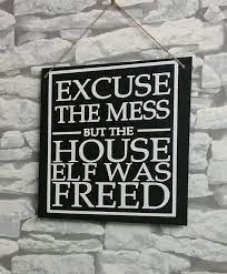 Harry Potter House Elf Sign Harry Potter Room Decor Harry Potter Room Harry Potter Bedroom