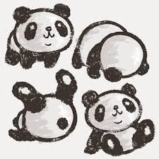 Black And White Cute Baby Panda Drawing Adorable Panda Drawing Cute Panda Drawing Panda Art