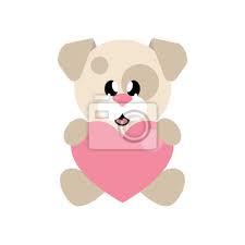 Download 52 apprendre a dessiner des animaux jaime dessiner. Chien Mignon De Dessin Anime Avec Coeur Peintures Murales Tableaux Myloview Fr