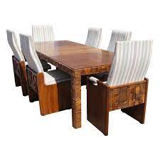 Brutalist Style Walnut Dining Set Lane Modern Dining Room Set Oak Dining Sets Solid Oak Dining Table