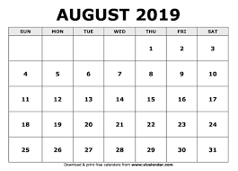August 2019 Calendar Printable Calendar Printables Calendar Free Calendars To Print