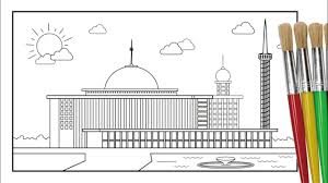 Kumpulan gambar masjid kartun hitam putih terbaru sobponsel home. Cara Menggambar Dan Mewarnai Masjid Istiqlal Yang Indah Coloring Page Youtube