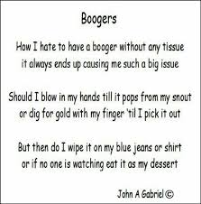 Boogers Poem Poems Quotes Boogers
