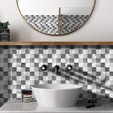 The materials that make up our selection of mosaic tiles and kitchen backsplash ideas are certain to exceed your expectations. Amazon Com Art3d Metal Mosaic Backsplash Tile Peel And Stick For Kitchen 10 Sheet Of 12x12inches Covering 10 Sq Ft Plaid Of Black Gray White Kitchen Dining