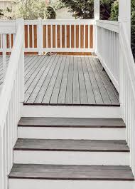 Stain over white paint decor. Staining And Painting An Old Deck Brown With White Railings Rain And Pine