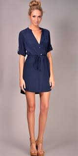 If you are more towards comfort than style and fashion, you will love pairing your navy blue dress with some funky pair of laced shoes. Navy Blue Shirt Dresses Howtowear Fashion