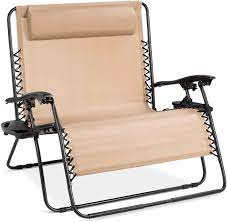 Buy zero gravity chair and get the best deals at the lowest prices on ebay! Amazon Com Best Choice Products 2 Person Double Wide Folding Mesh Zero Gravity Chair With Cup Holders Tan Garden Outdoor
