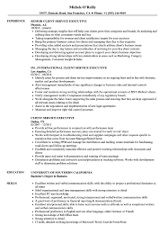 client service executive resume samples