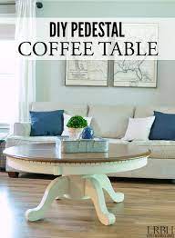 Multifunctional glass tables can be used as coffee tables, full dining tables or both with a push of a button. Diy Pedestal Coffee Table Domestically Speaking Pedestal Coffee Table Coffee Table Coffee Table Makeover