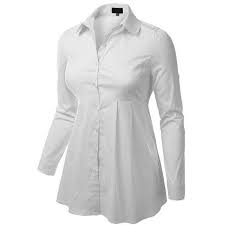 J Tomson Plus Womens Flared A Line Long Sleeve Button Down Shirt Plus 75 Liked On Polyvore Featu White Button Down Shirt Long Sleeve Shirts Shirt Dress