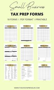 Small Business Tax Prep Kit Tax Forms Tax Logs Tax Cheat Sheet Tax Write Offs In 2020 Business Tax Small Business Tax Tax Prep