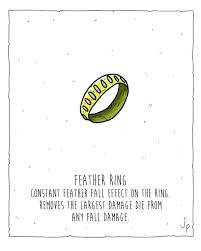 So i was thinking about falling damage recently, and specifically about how little danger falling represents to characters of a certain level, no matter yes, simple rules, elegance, 5e, blah blah blah blah… not for me amigos… i'm gonna fix this for my campaign, and i think the game will be better for it. Feather Ring Constant Feather Fall Effect On The Ring Removes The Largest Damage Die From Dnd Dragons Dungeons And Dragons Homebrew Dungeons And Dragons Art