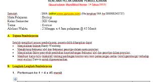 Pai dan budi pekerti lengkap 6. Rpp 1 Lembar Biologi Sma Smk Kelas 12 Semester 2 Situs Guru