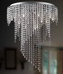 United Lights A Beautiful Flush Ceiling Light With Falling Crystal Design Id The Lighting Centre Ceiling Lights Ceiling Light Design Flush Ceiling Lights