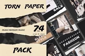 Download Craft Torn Paper Pack In Textures On Yellow Images Creative Store PSD Mockup Templates