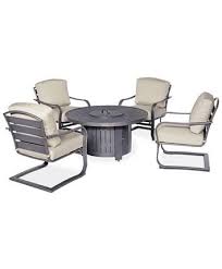 Furniture Marlough Ii 5 Pc Round Fire Pit Chat Set With Sunbrella Cushions 1 Fire Pit 4 C Spring Chairs Created For Macy S Reviews Furniture Macy In 2020 Fire