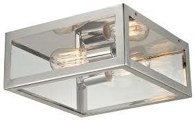 Elk 31211 2 Parameters Nickel Square Chrome 12 Inch Wide Modern Flush Mount Lighting Elk 31211 2