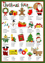 Using just the letters in the words below. Christmas Time Multiple Choice Worksheet