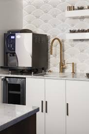 Adding a tin backsplash is a quick and easy way to update your kitchen space and is one of our most popular diy projects. Glass Mosaic Tile Accentuated With Brass And Metal Make Glamorous Art Deco Statements Contemporary Backsplash Kitchen Tiles Backsplash Artistic Tile