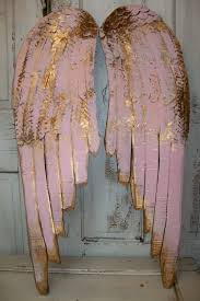 Angel Wings Large Wood Metal Carved Wall Sculpture French Decor Pink Shabby Chic Hanging Accents Home Decor Anita Spero Angel Wings Wall Wings Pink And Gold