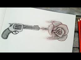 رسم سهل تعليم رسم وردة و مسدس سهل بطريقة سهلة وبسيطة youtube art sketches art sketches