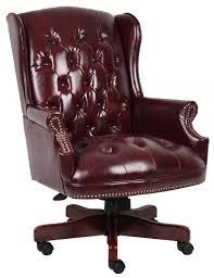 Boss Office Products Wingback Traditional Chair In Burgundy Traditional Office Chairs Traditional Chairs Home Office Furniture