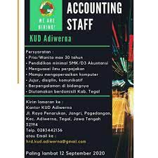 Lowongan Kerja Kud Adiwerna Kerja Pendidikan Operasi