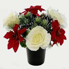 Henry taught me about the value of the unexpected. Riven Signs Christmas Cemetary Grave Pot Flower Arrangement Red White