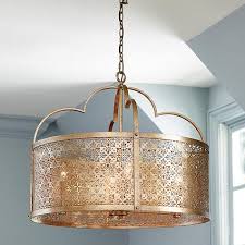Kingsmont 14 1/2 wide glitz gold leaf foyer pendant light. Marbella 4 Light Drum Pendant