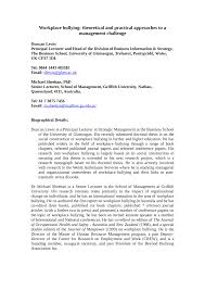 Pdf Introduction Workplace Bullying Theoretical And Practical Approaches To A Management Challenge