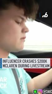 Famous YouTuber and influencer Jack Doherty crashed his $200,000 McLaren  during a livestream this weekend after appearing to look at his phone while  driving in the rain.⁠ ⁠ The incident appears to