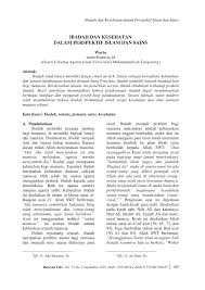 Buku ini berjudul buku pengaruh niat dalam kehidupan, buku ini mengupas hakikat niat dan memberi panduan dalam meluruskan niat. Pdf Ibadah Dan Kesehatan Dalam Perspektif Islam Dan Sains