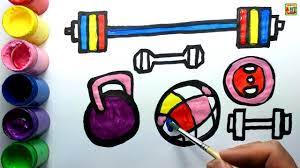 Learn Drawing And Coloring Gym Equipments The Best Art For Kids Learn To Draw Art For Kids Drawing For Kids