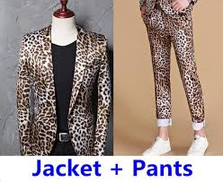 Pyjtrl Plus Size M 5xl Tide Leopard Print Young Man Suits Latest Coat Pant Designs Fashion Casual Ternos Slim Fit Mens Tuxedo Owame
