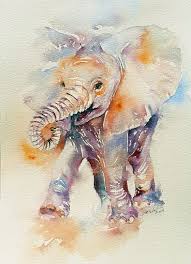 Watercolor clipart elephant jungle safari baby shower nursery art nursery decor printable art wall decor. Happy Holly Baby Elephant Watercolor Painting Watercolour By Arti Chauhan Artfinder