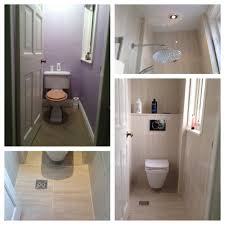 Wc Room Transformed To Wetroom With The Addition Of A Drop Head Concealed Shower Wet Room Bathroom Wet Rooms Tiny Wet Room