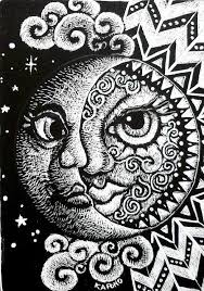 Sun And Moon Aceo Scratchboard Sun Art Scratchboard Art Scratchboard