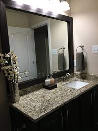 Santa Cecilia Granite And Dark Cabinets Bathroom Dark Cabinets Bathroom Granite Bathroom Countertops Gray Bathroom Accessories