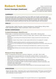 content developer resume samples