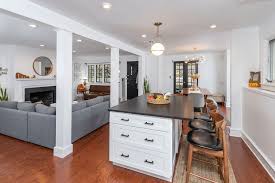 Open concept kitchen living room with island. How This Young Family Got Their Dream Open Concept Kitchen